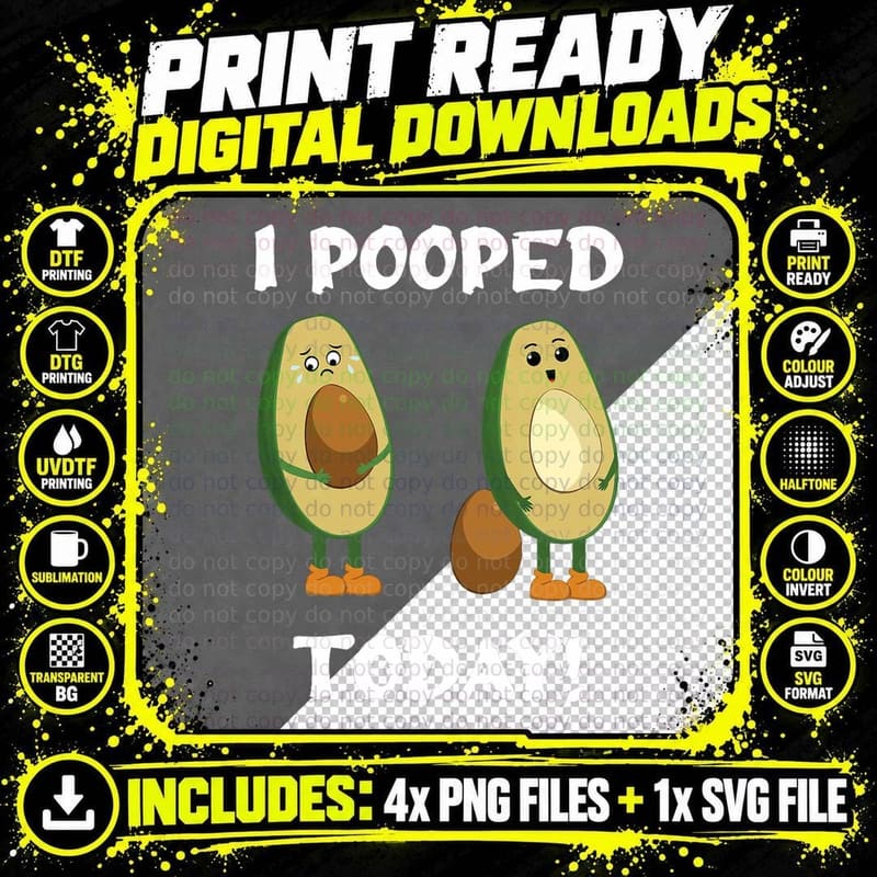Proud Pooper Funny Poop Fart I Pooped Today T-Shirt Png SVG Digital Bundle