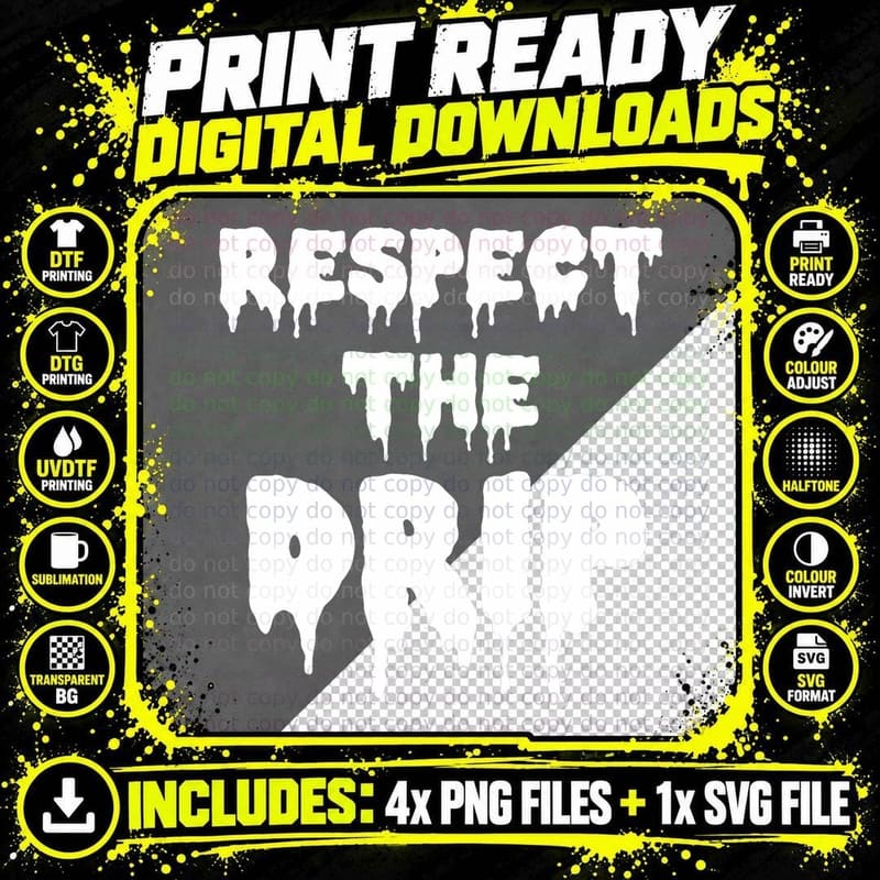 Respect the Drip Funny Meme T-Shirt Png SVG Digital Bundle