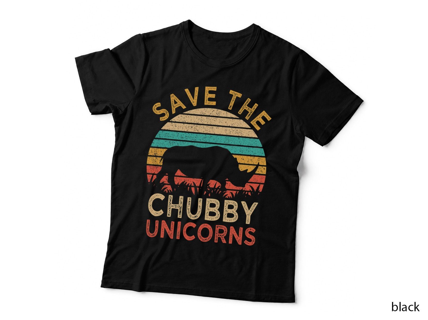 Save the Chubby Unicorns Vintage Funny Rhino Animal Rights T-Shirt