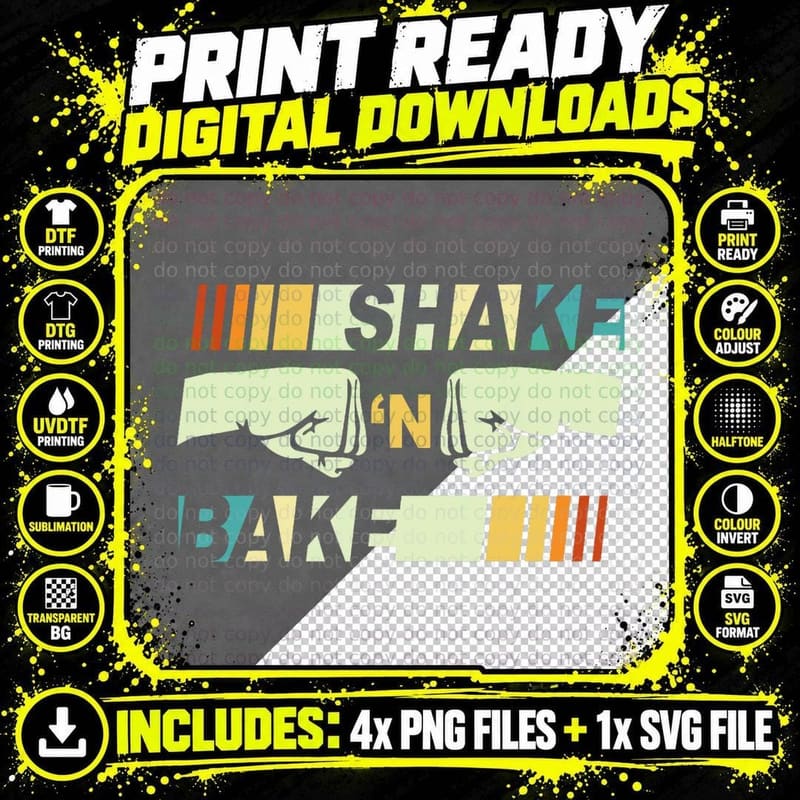 Shake and Bake - Funny Race Parody Sayings for Family Png SVG Digital Bundle