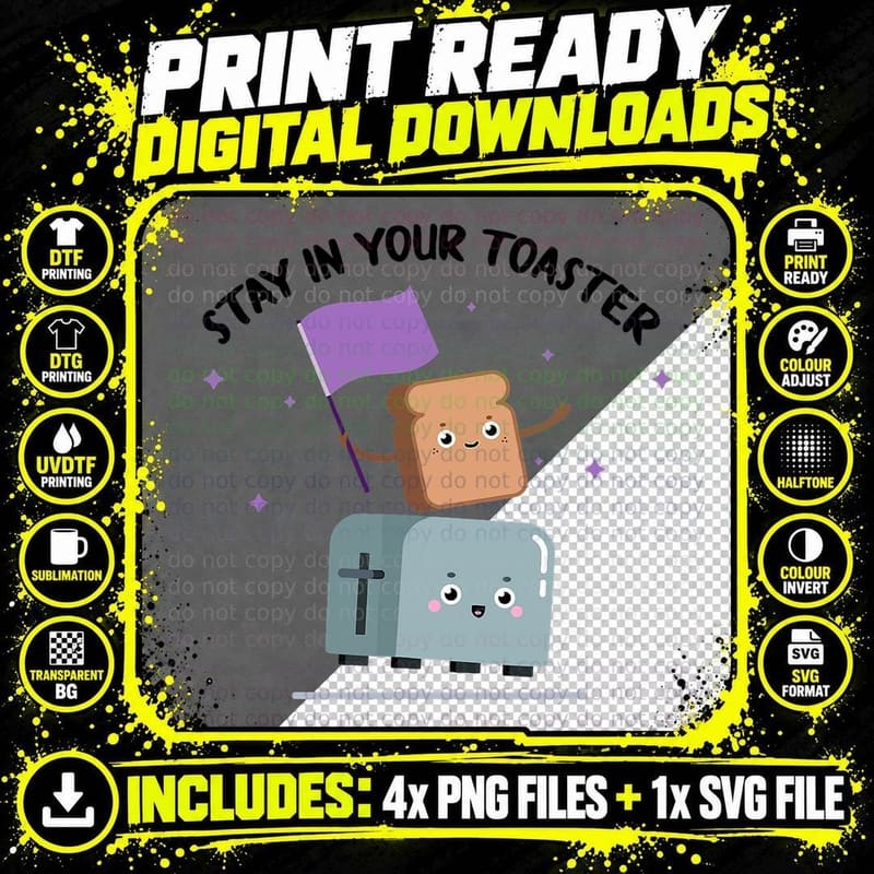 Stay in Your Toaster Funny Color Guard Tshirt Gifts Png SVG Digital Bundle