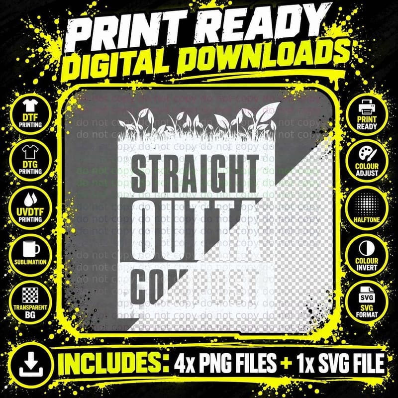 Straight Outta Compost - Funny Gardening T-Shirt Png SVG Digital Bundle