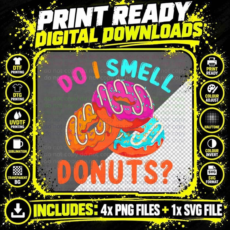Sweets Food Lover Funny Glazed Doughnuts Donuts T-Shirt Png SVG Digital Bundle