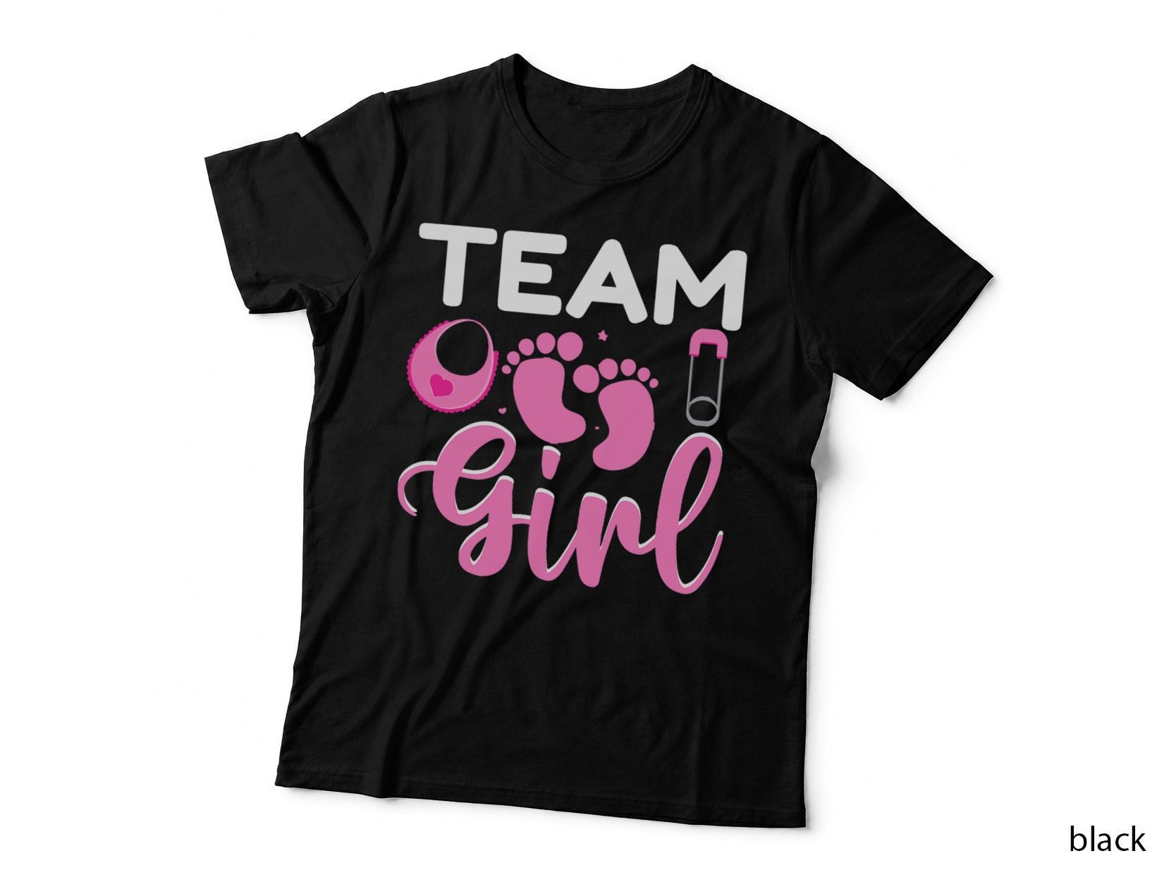Team Girl Pink Baby Girl Funny Gender Reveal Party T-Shirt