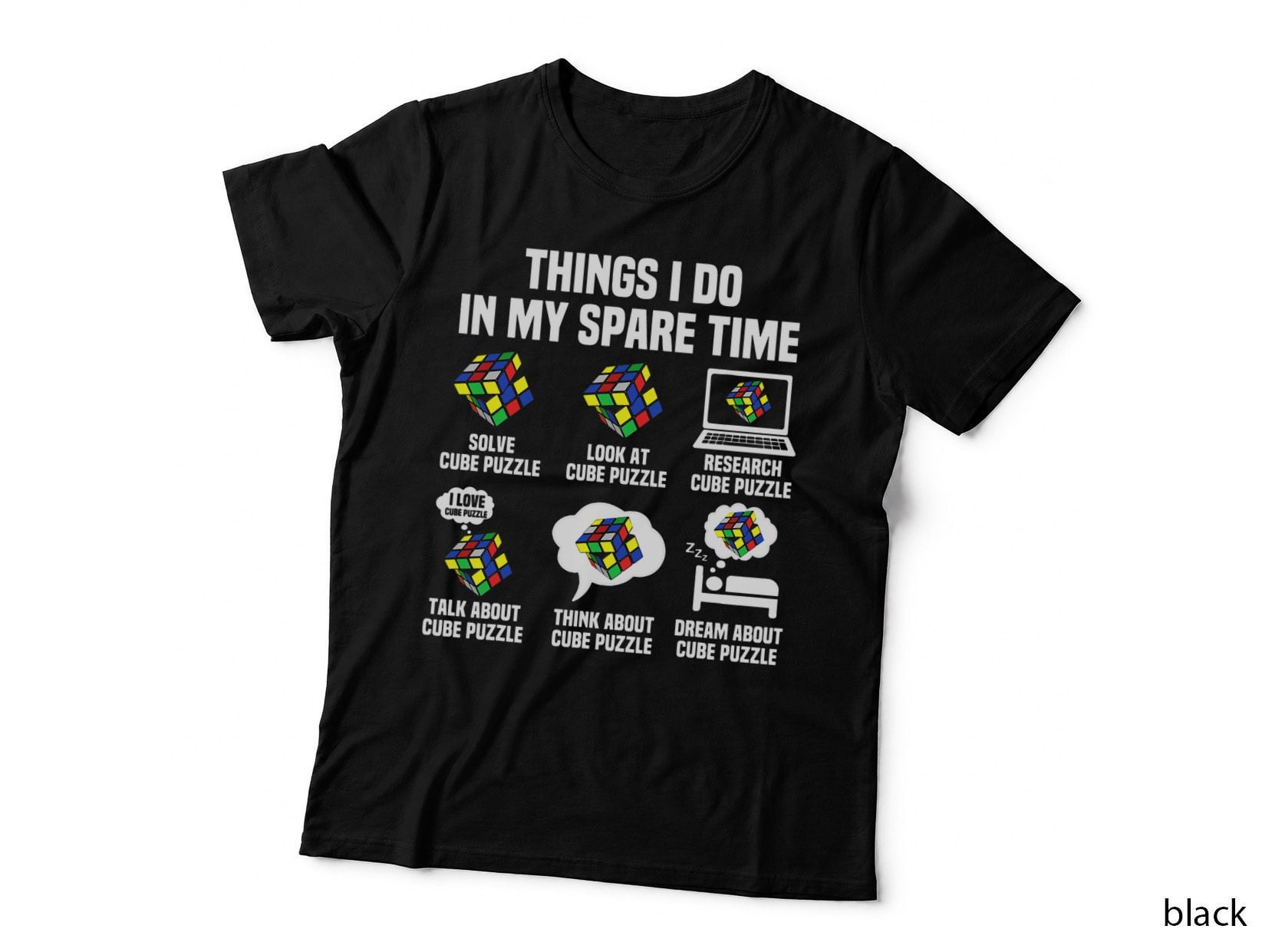 Things I Do in My Spare Time Puzzle Cubes Funny Speed Cubing T-Shirt