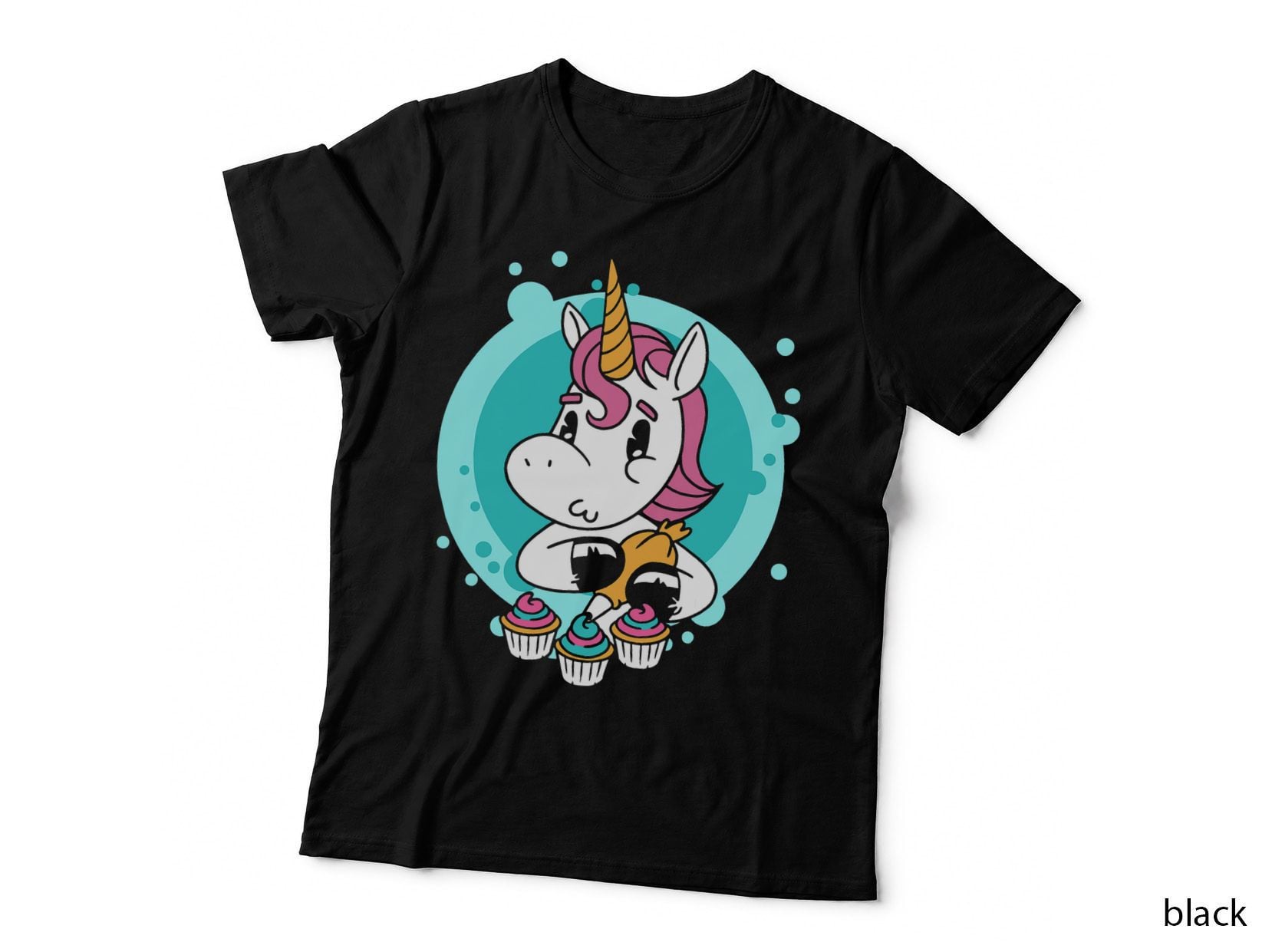 Unicorn Cupcake Funny Girls Kids Baking Cake Rainbow T-Shirt