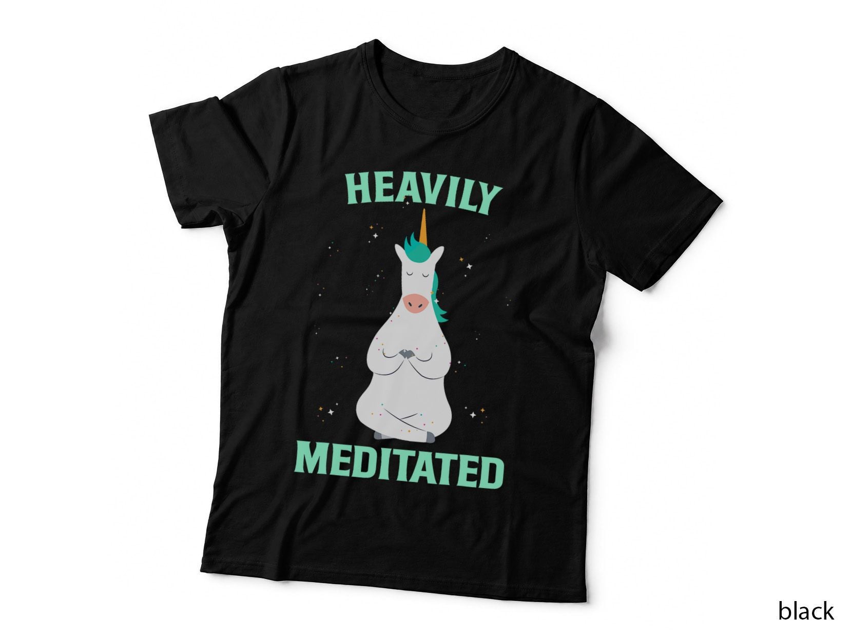 Unicorn Heavily Meditated Funny Yoga Meditation T-Shirt