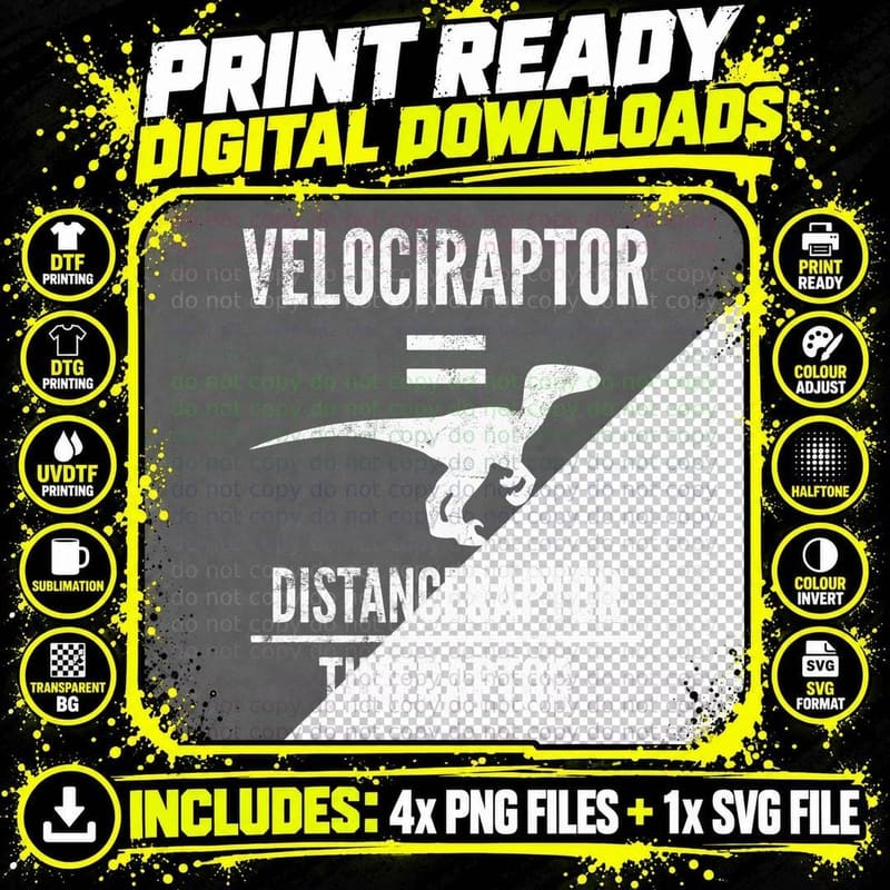 Velociraptor Science Pun Funny Physics Gift Sweatshirt Png SVG Digital Bundle