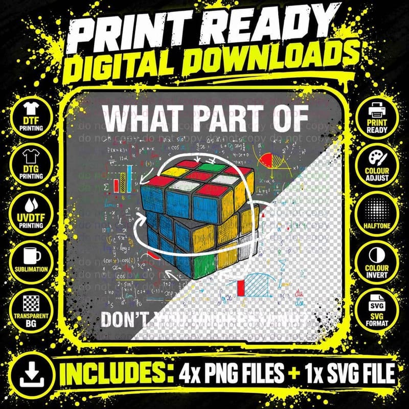 What Part of Don't You Understand Funny Speed Cubing Png SVG Digital Bundle