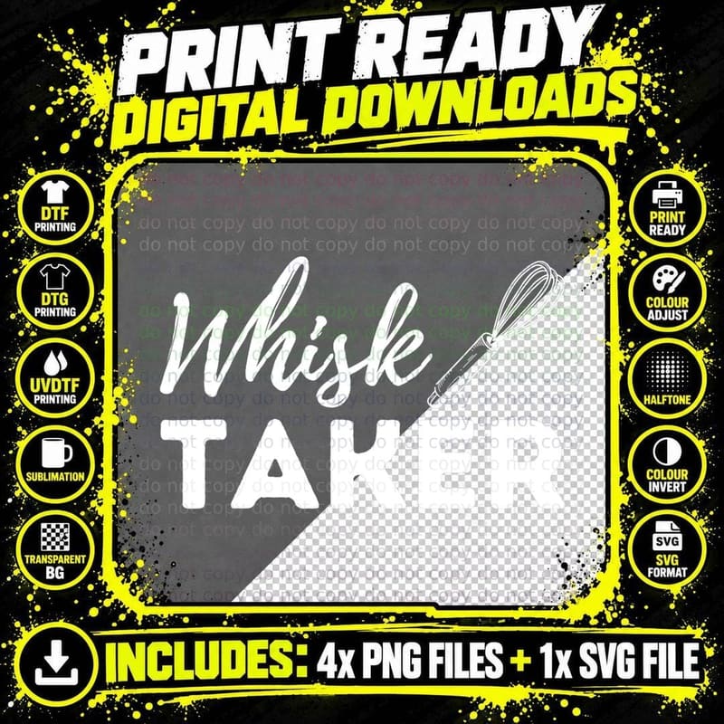 Whisk Taker - Funny Cupcake Baker Pastry Baking Gift Png SVG Digital Bundle