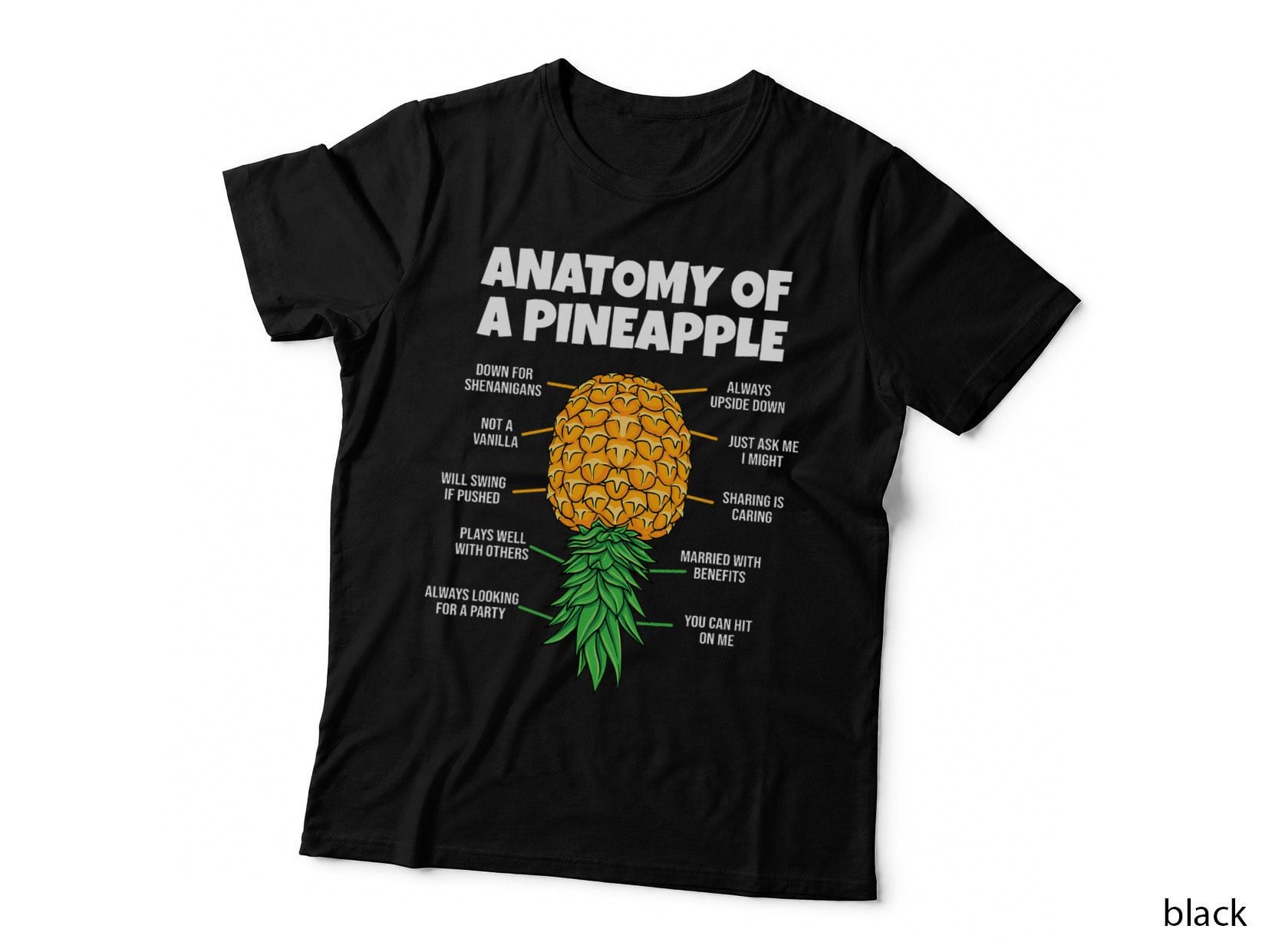 Anatomy of a Pineapple Swinger Funny Men Women Couples T-Shirt