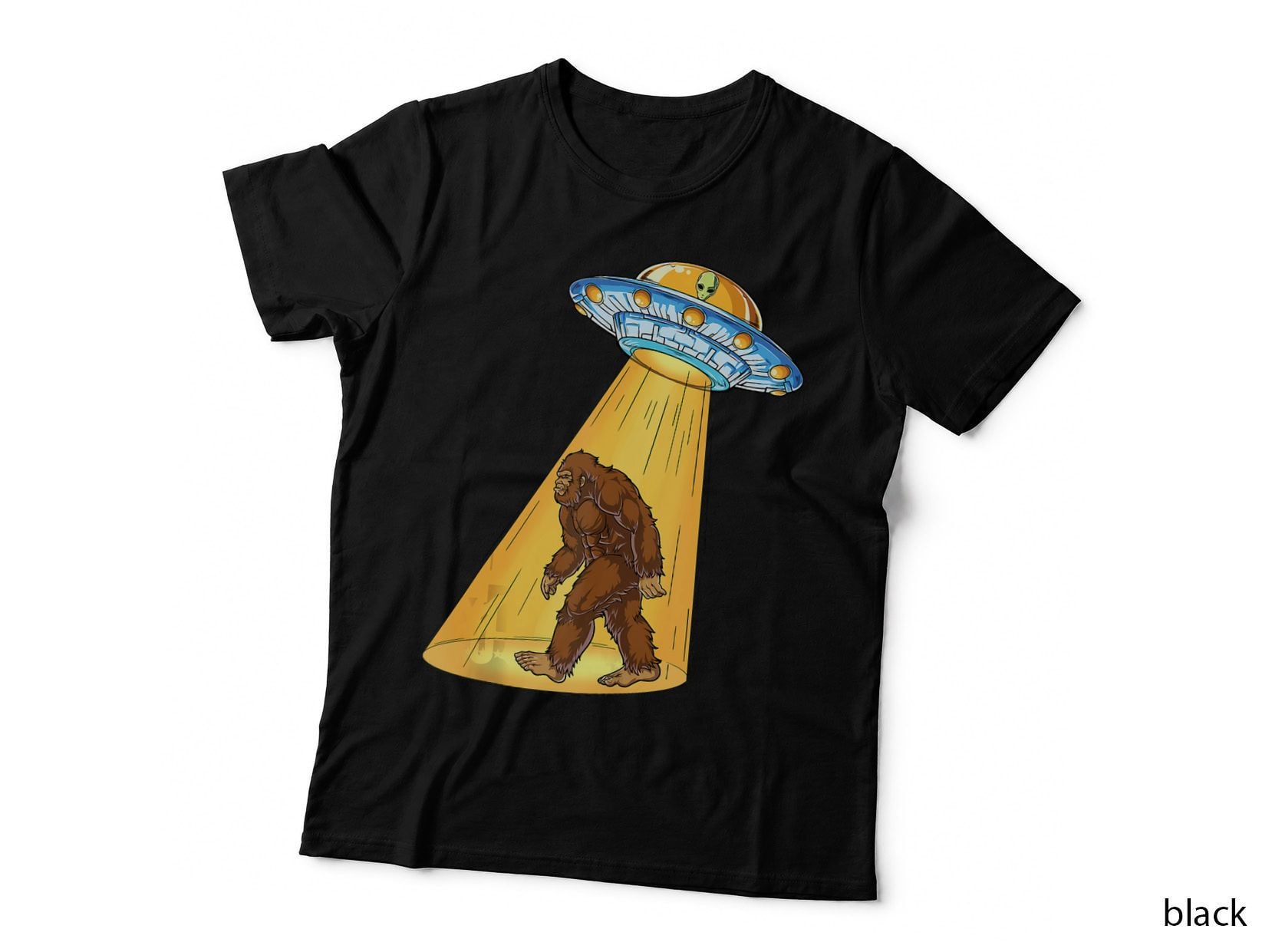 Bigfoot UFO Abduction Funny Sasquatch Alien Flying Saucer, Alien UFO T-Shirt