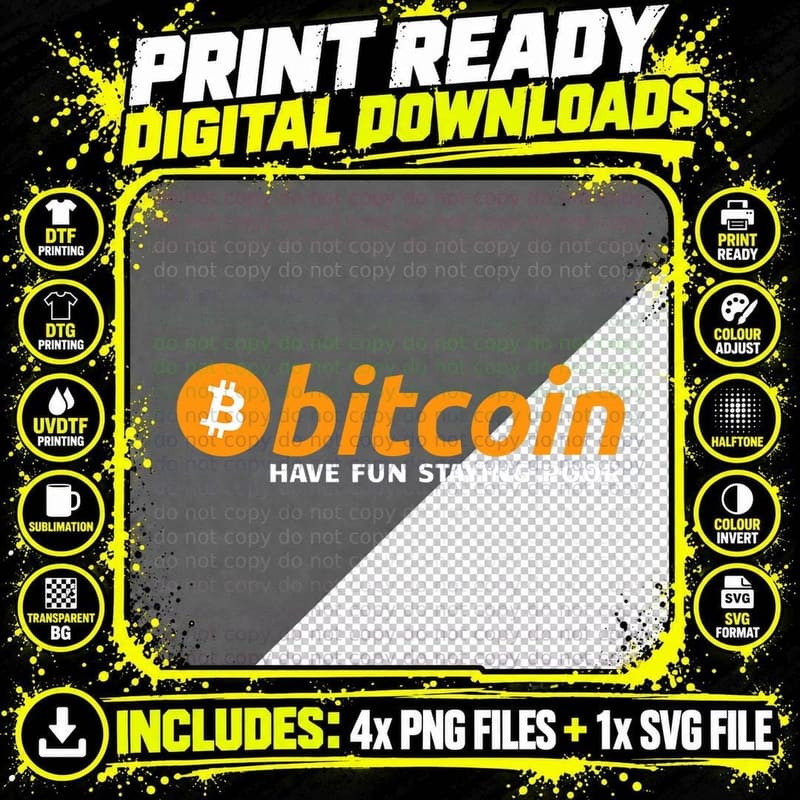 Bitcoin Have Fun Staying Poor Funny Crypto T-Shirt Png SVG Digital Bundle
