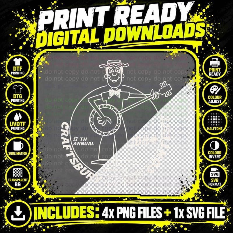 Craftsbury Banjo Contest 1984 Funny T-Shirt Png SVG Digital Bundle