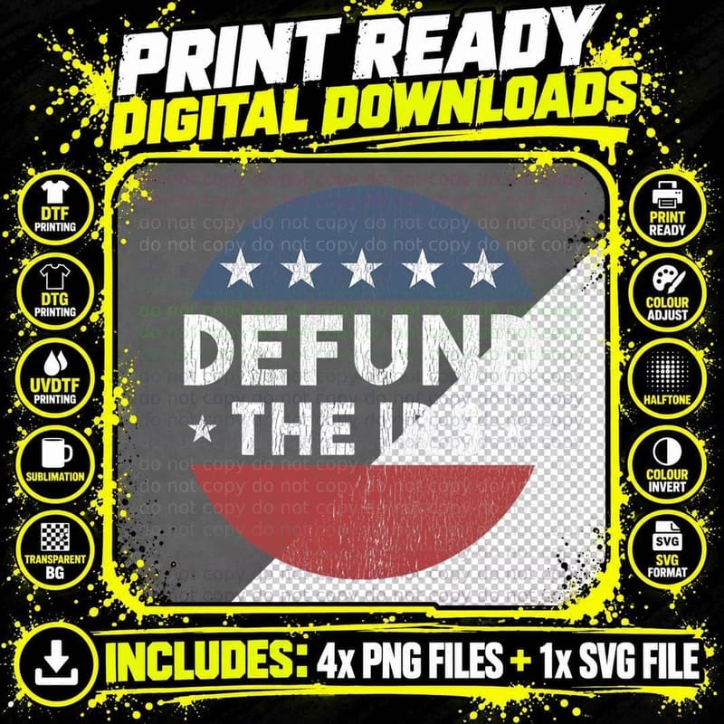 Defund the IRS Funny Fake News Funny Tax Season T-Shirt Png SVG Digital Bundle