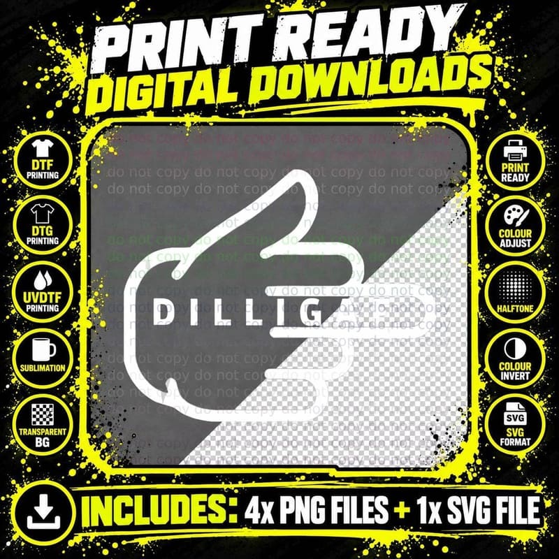 Dilligaf Do I Look Like I Give AF Middle Finger Funny Png SVG Digital Bundle