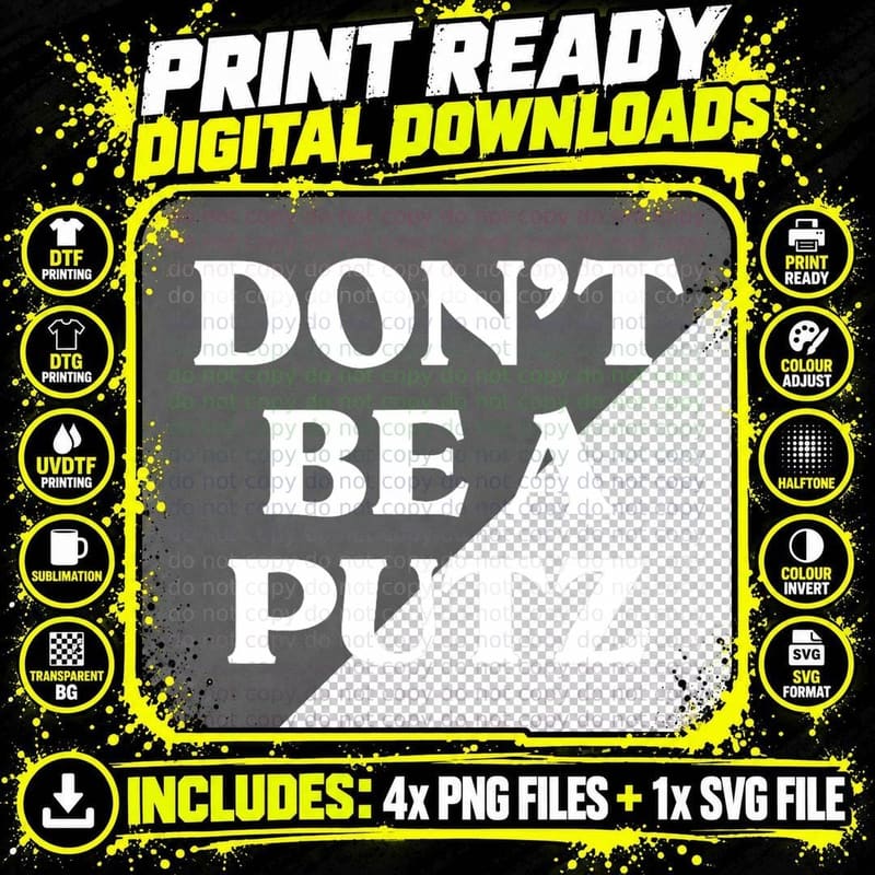 Don't Be a Putz Funny Jewish Yiddish Slang Hebrew Israel Png SVG Digital Bundle