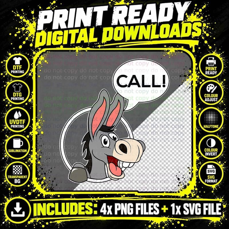 Donkey Call Cute Poker Funny Gambling Poker Lover Png SVG Digital Bundle