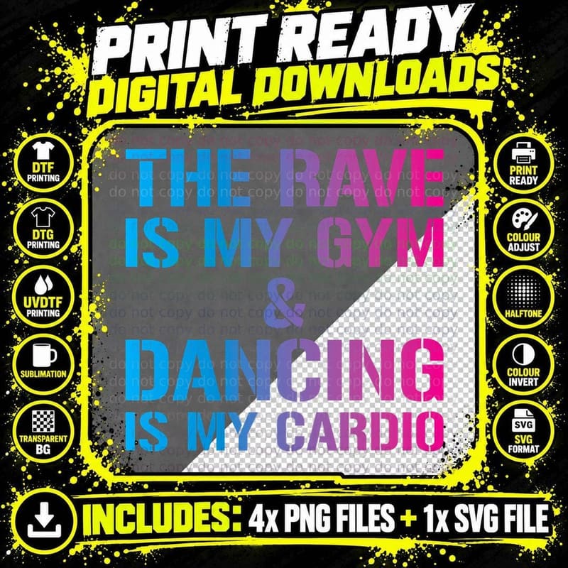 EDM Rave Music Festival Funny Trippy Quote T-Shirt Png SVG Digital Bundle