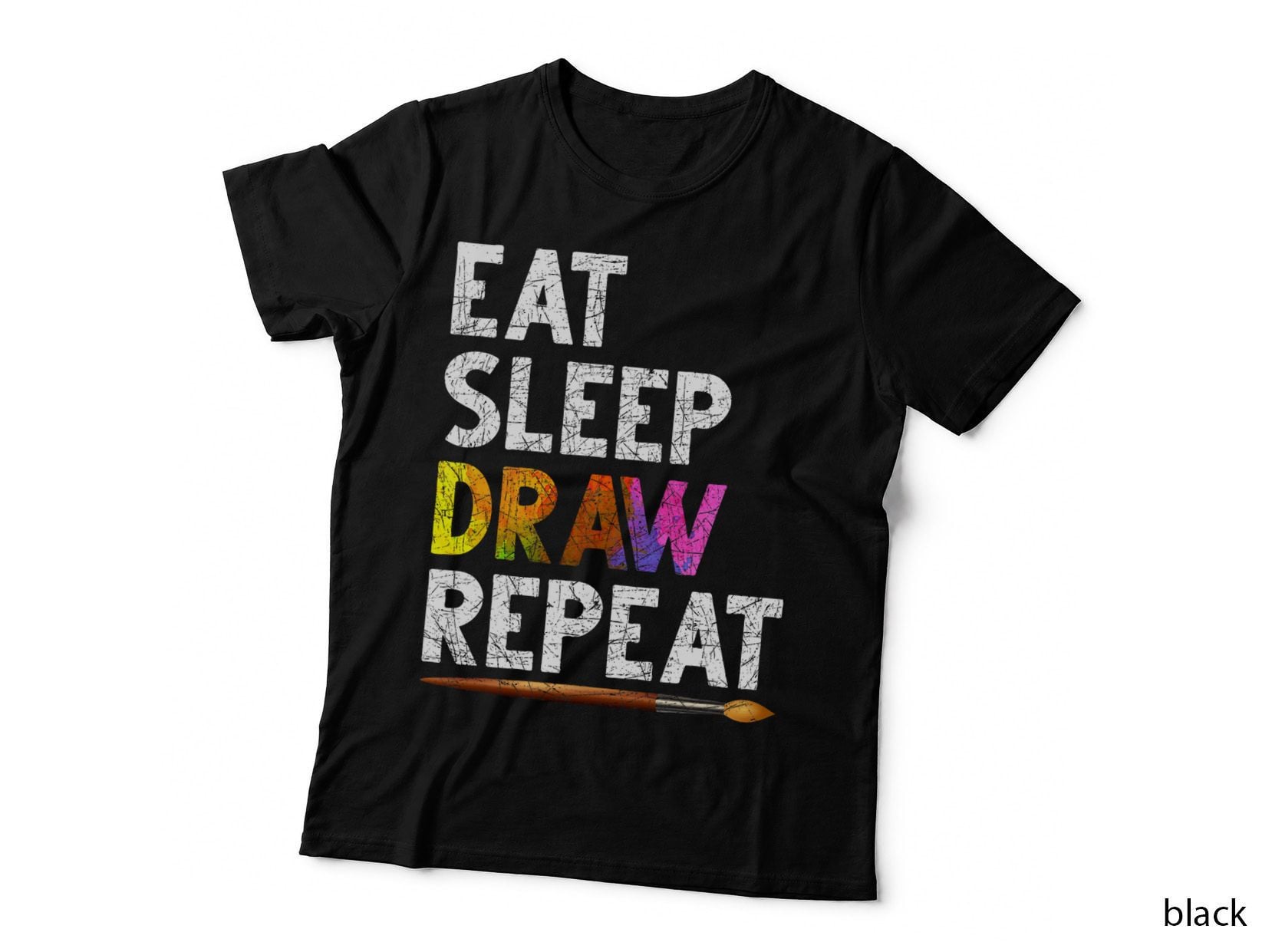 Eat Sleep Draw Repeat Funny Sketching Gift Drawing Artist T-Shirt