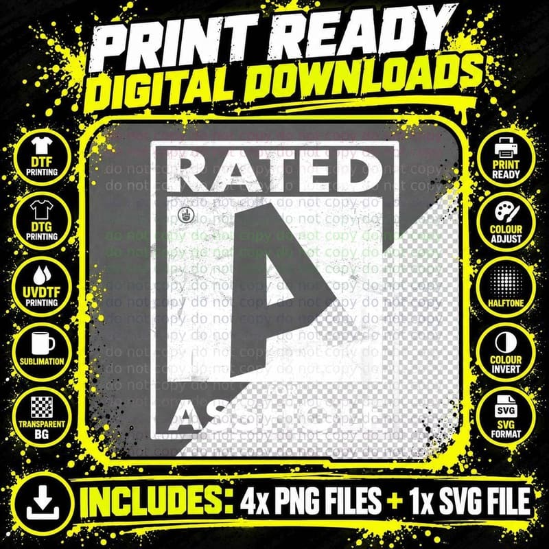 Funny Adult Humor Offensive Gifts Men Rated a for Png SVG Digital Bundle