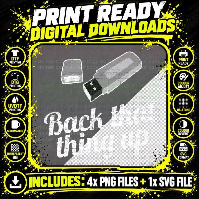 Funny BACK THAT THING UP Shirt Computer Nerd Tee Png SVG Digital Bundle