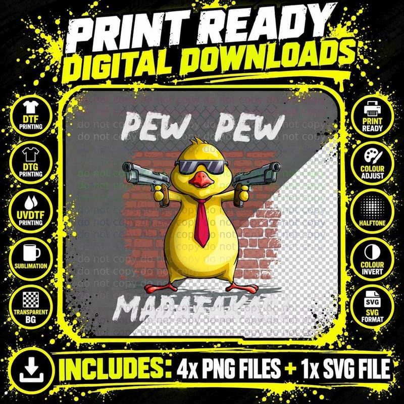 Funny Chicks Pewpewpew Madafakas Crazy Chick Pew Gift Png SVG Digital Bundle