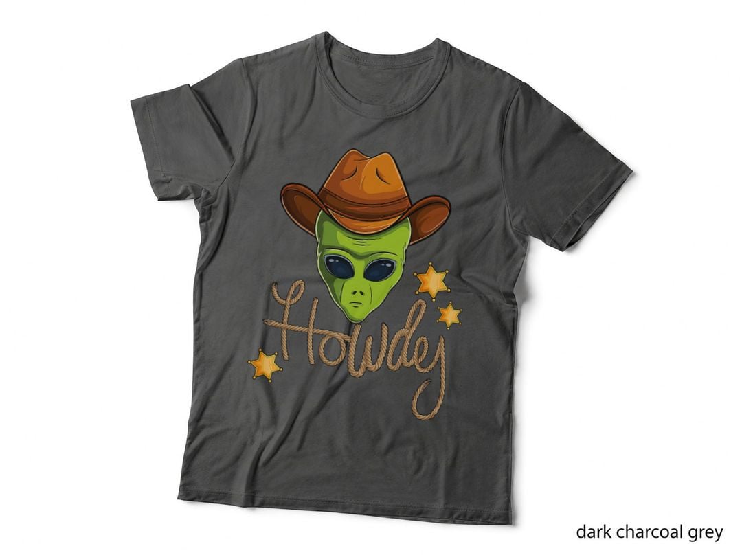 Funny Cowboy Alien Howdy Space UFO Western Rodeo Men Women T-Shirt