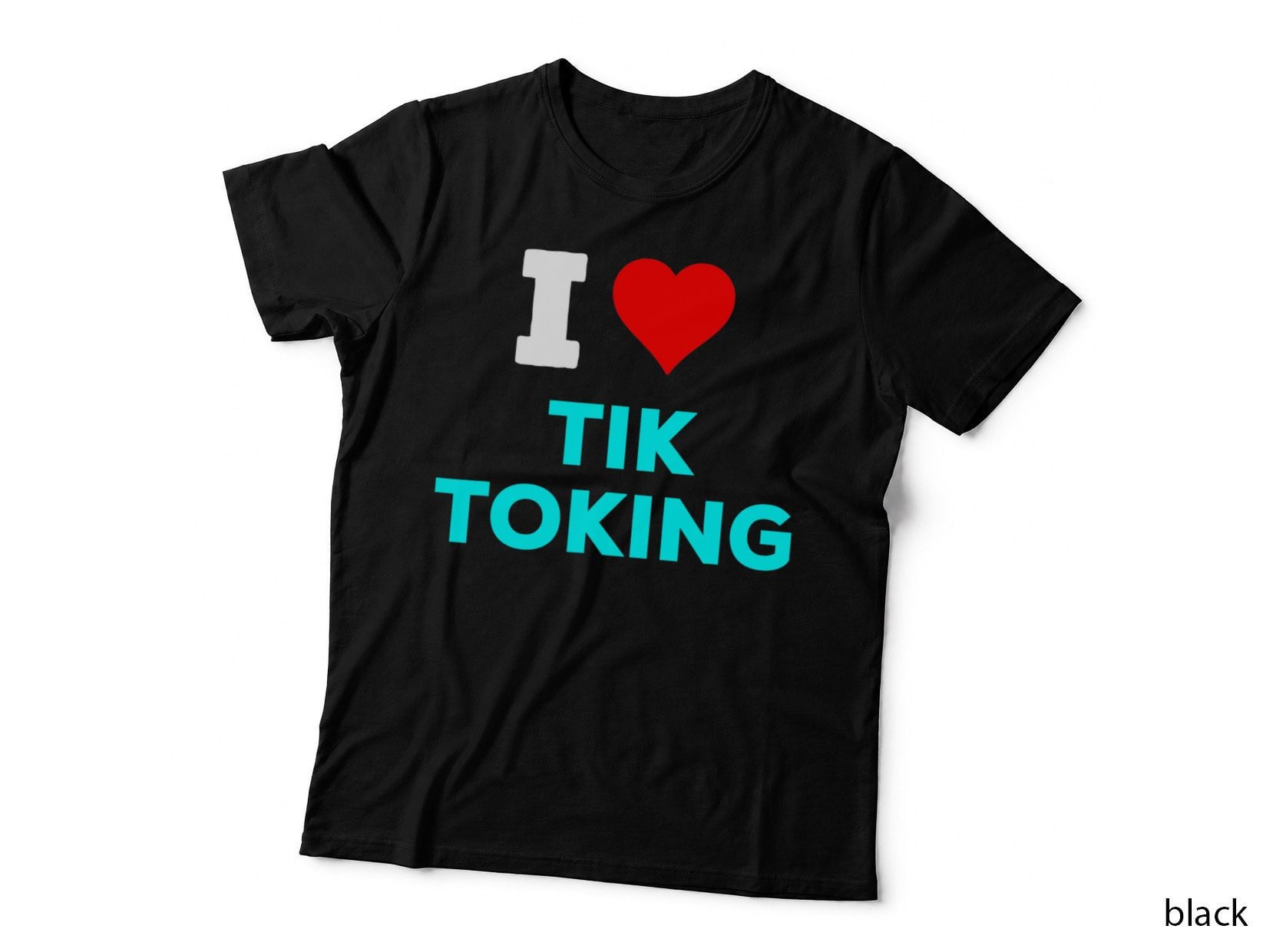 Funny Cute I Love Tik Toking Social Media Famous Meme Blue T-Shirt