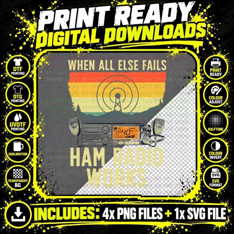 Funny Ham Radio Art for Men Women Amateur Radio Ham Png SVG Digital Bundle