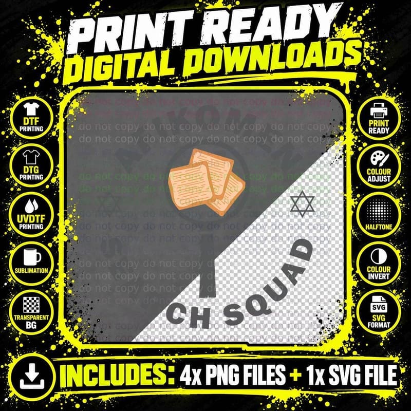 Funny Jewish Passover Afikomen Search Squad Matzah Hunt Png SVG Digital Bundle