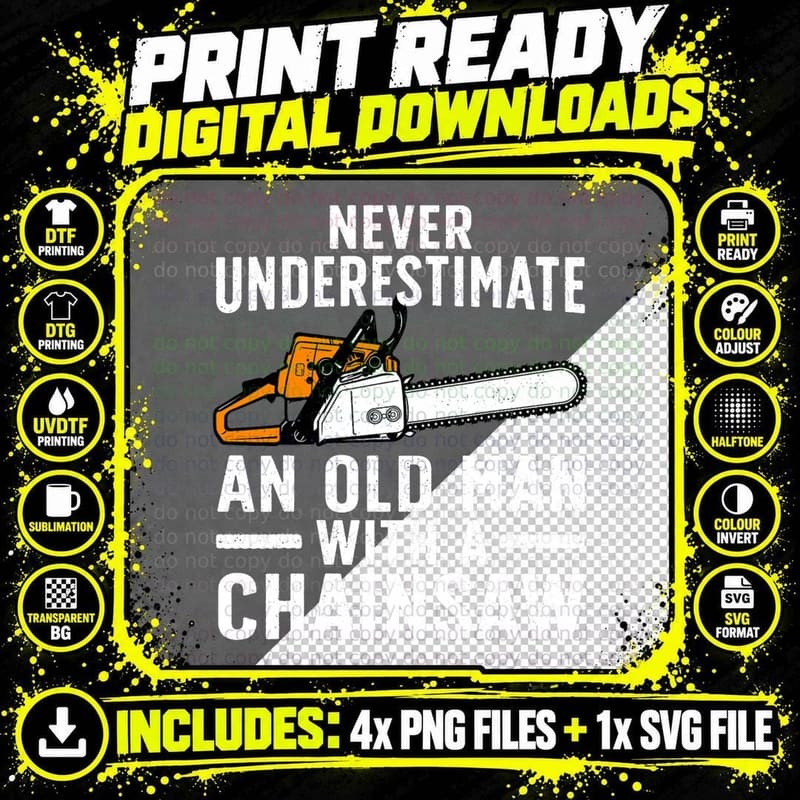 Funny Lumberjack Art for Grandpa Men Logger Woodwork Png SVG Digital Bundle