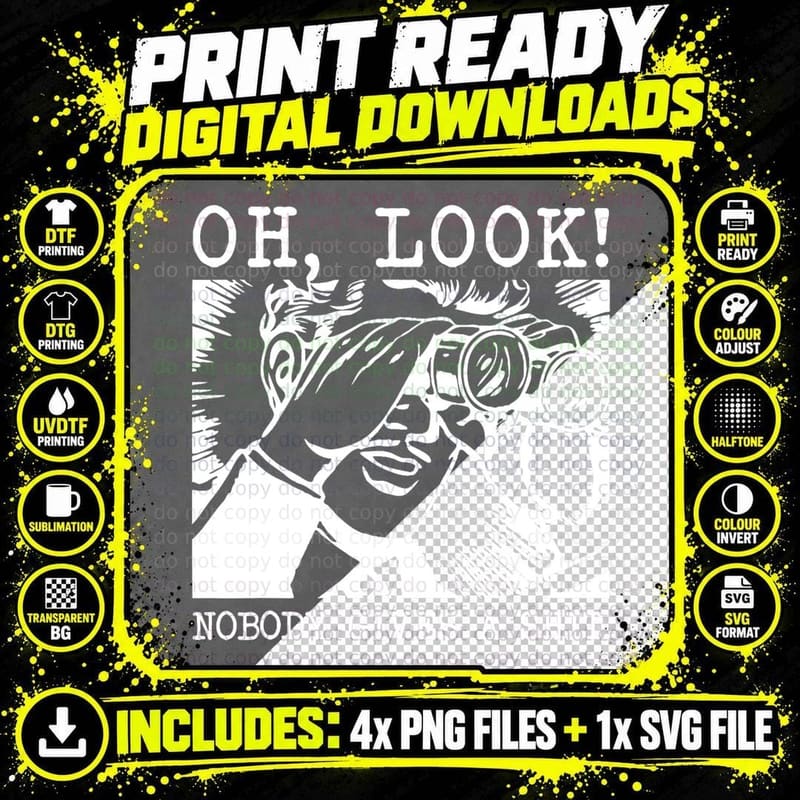 Funny Oh Look Nobody Gives a Sh!t Men Adult Humor Png SVG Digital Bundle