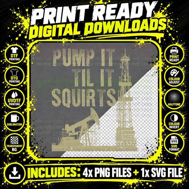 Funny Oil Field Art for Men Women Oilfield Plant Pump Png SVG Digital Bundle
