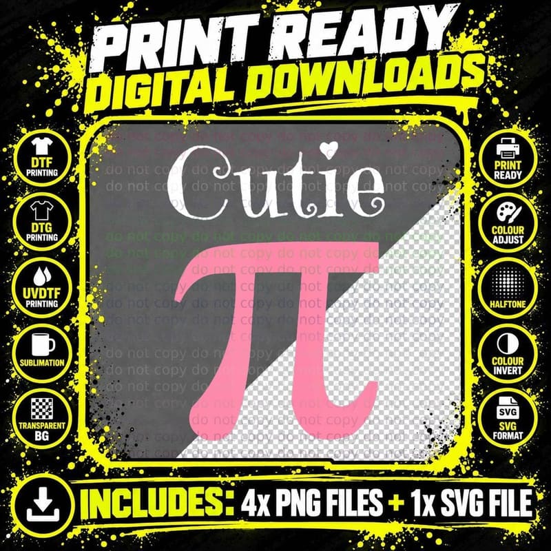 Funny Pi Symbol Shirt Cutie Pie National Pi Day Tee Gift Png SVG Digital Bundle