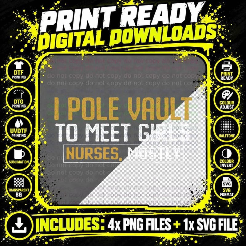 Funny Pole Vault to Meet Nurses - Pole Vaulting T-Shirt Png SVG Digital Bundle