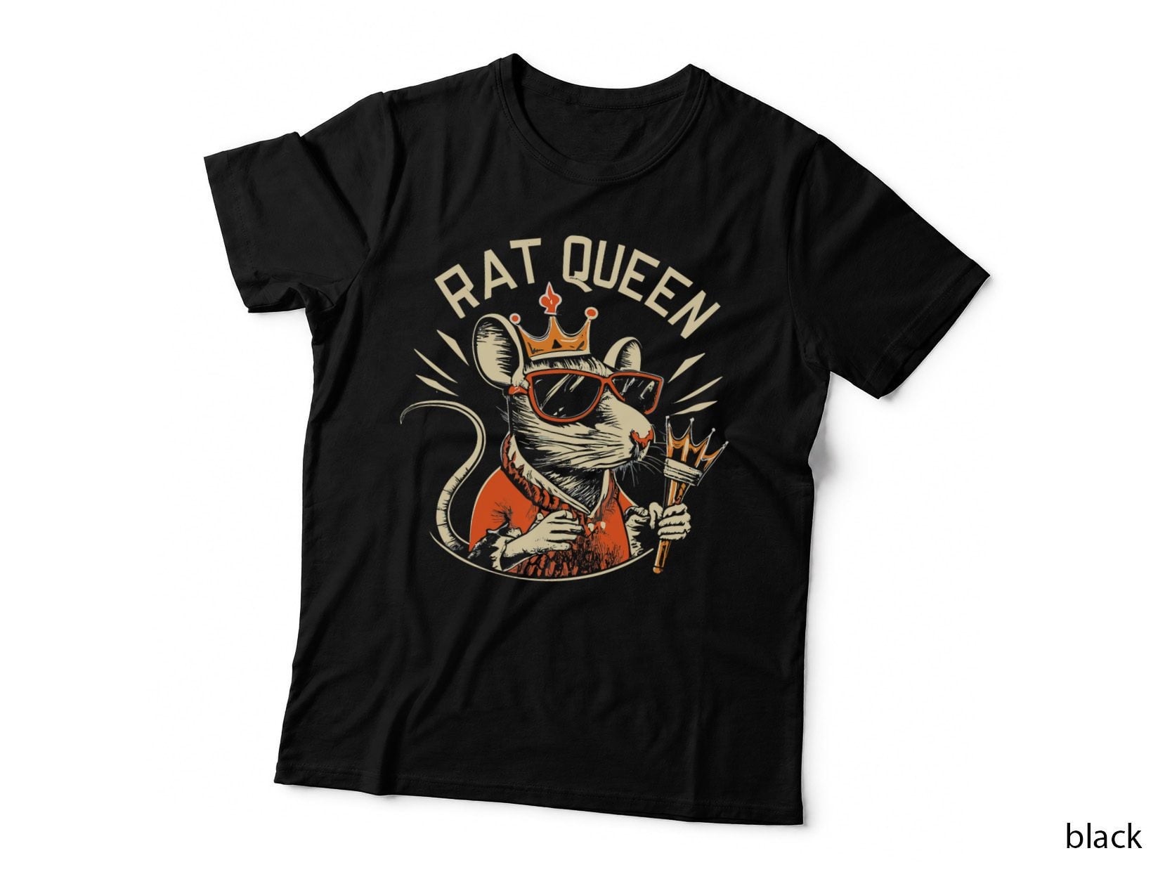Funny Rat Lover Design About Rats Queen Wearing Crown T-Shirt