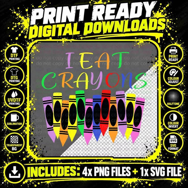 Funny Saying Artist Coloring Drawing Painting I Eat Png SVG Digital Bundle