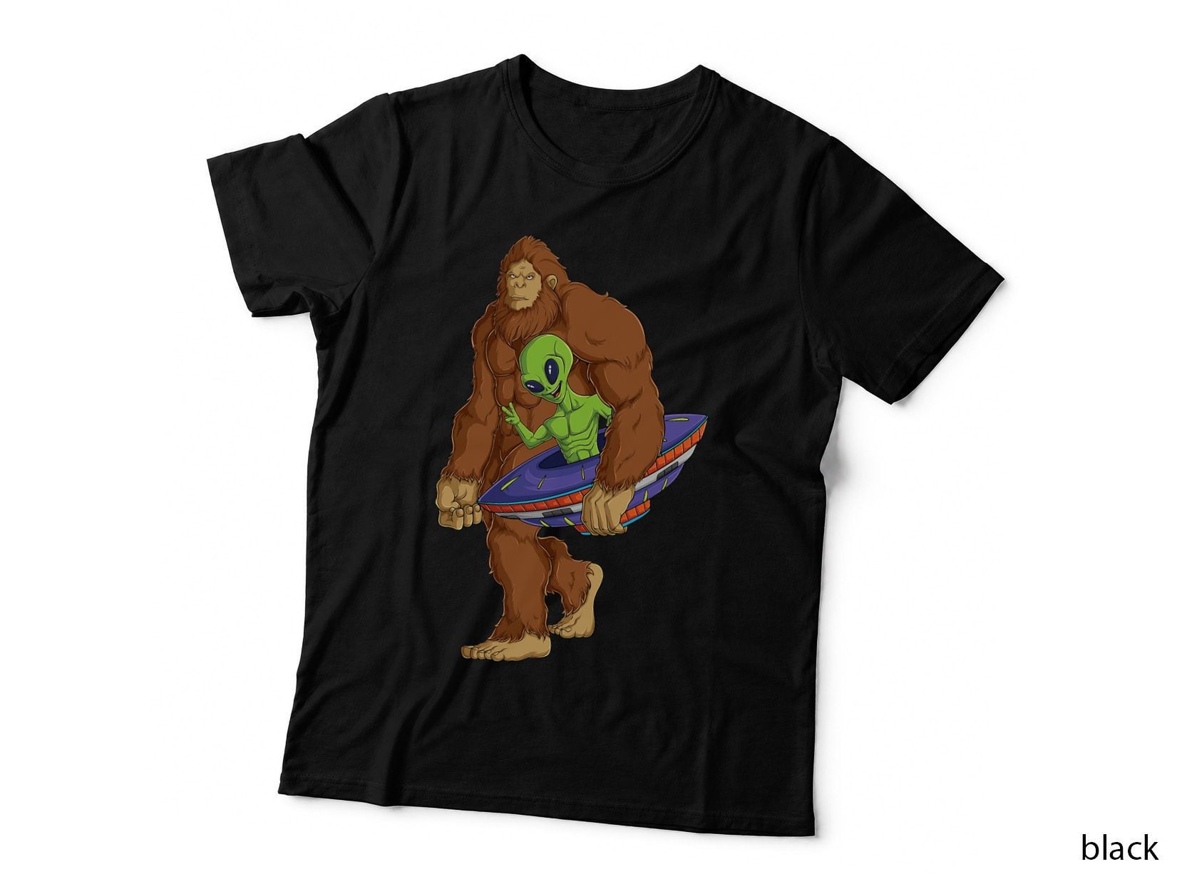 Funny Spaceship Alien Bigfoot Sasquatch UFO Extraterrestrial T-Shirt