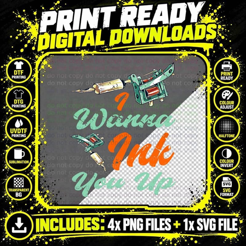 Funny Tattooist Gift Tattoo Artist Tattoo T-Shirt Png SVG Digital Bundle