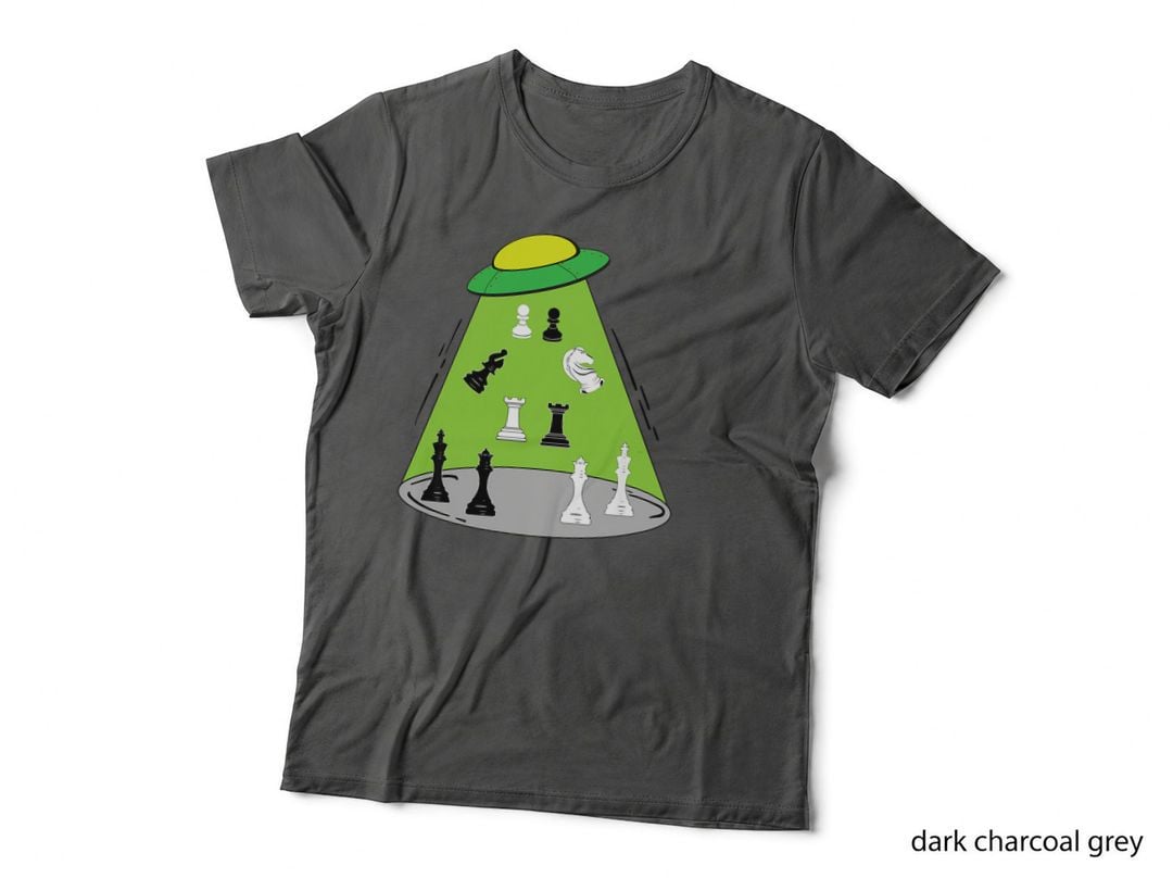 Funny UFO Abduction Chess Pieces Funny Alien Ufo T-Shirt