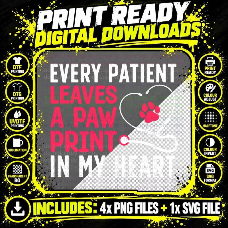 Funny Veterinarian Art for Men Women Pet Veterinary Png SVG Digital Bundle