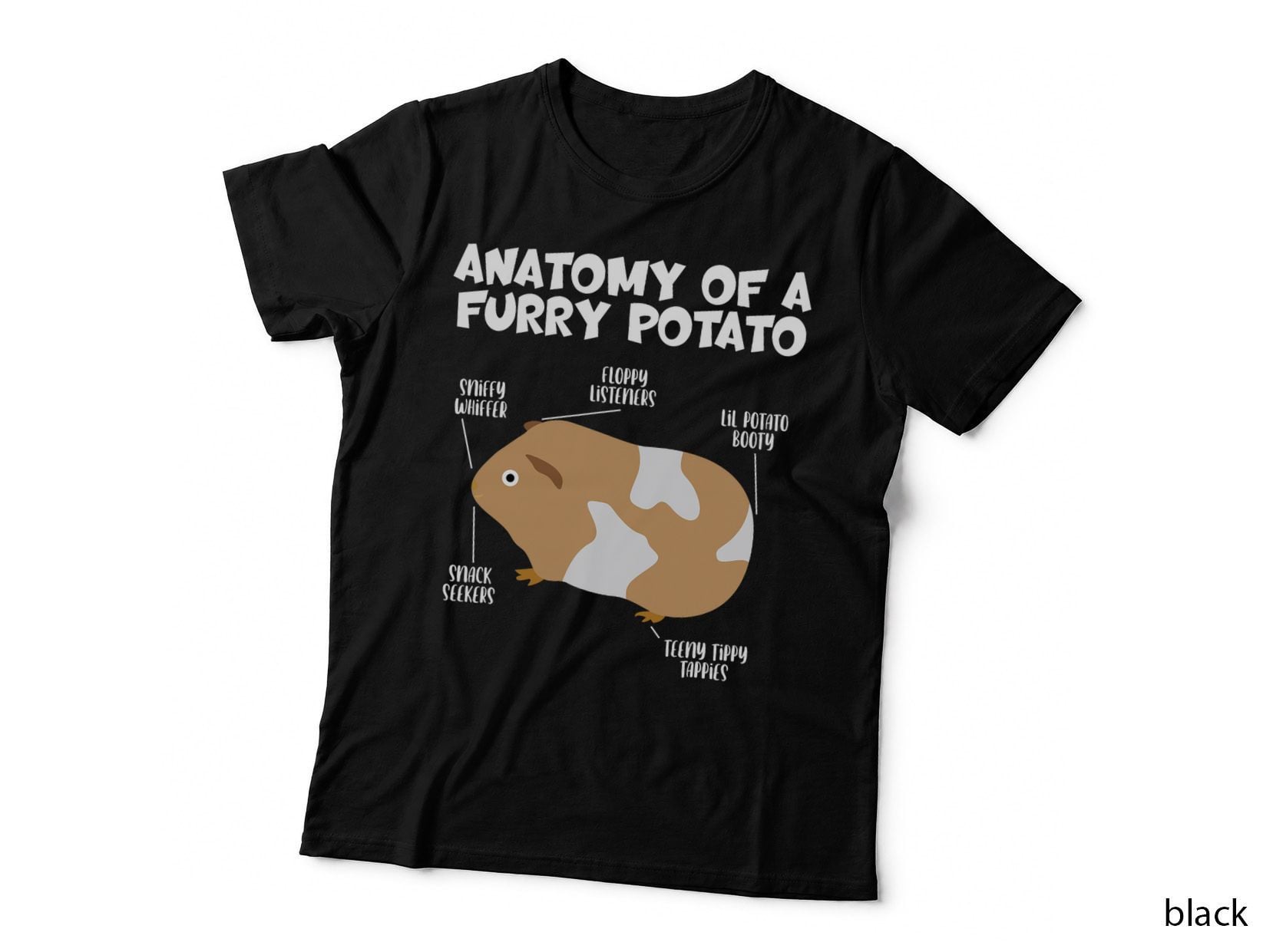 Funny and Cute Anatomy of a Furry Potato Soft Guinea Pigs T-Shirt