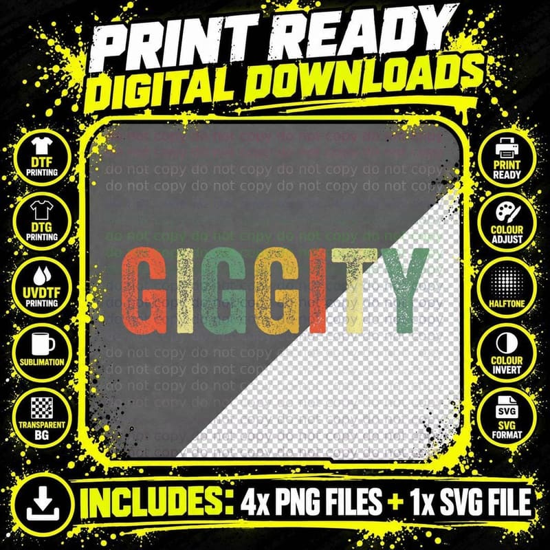 Giggity Funny Meme Inside Joke Urban Slang Viral Humor Png SVG Digital Bundle