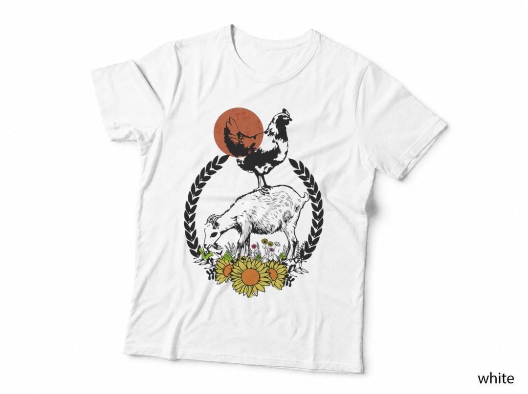 Goats and Chickens Lovers Farmers Farm Animal Funny Graphics T-Shirt