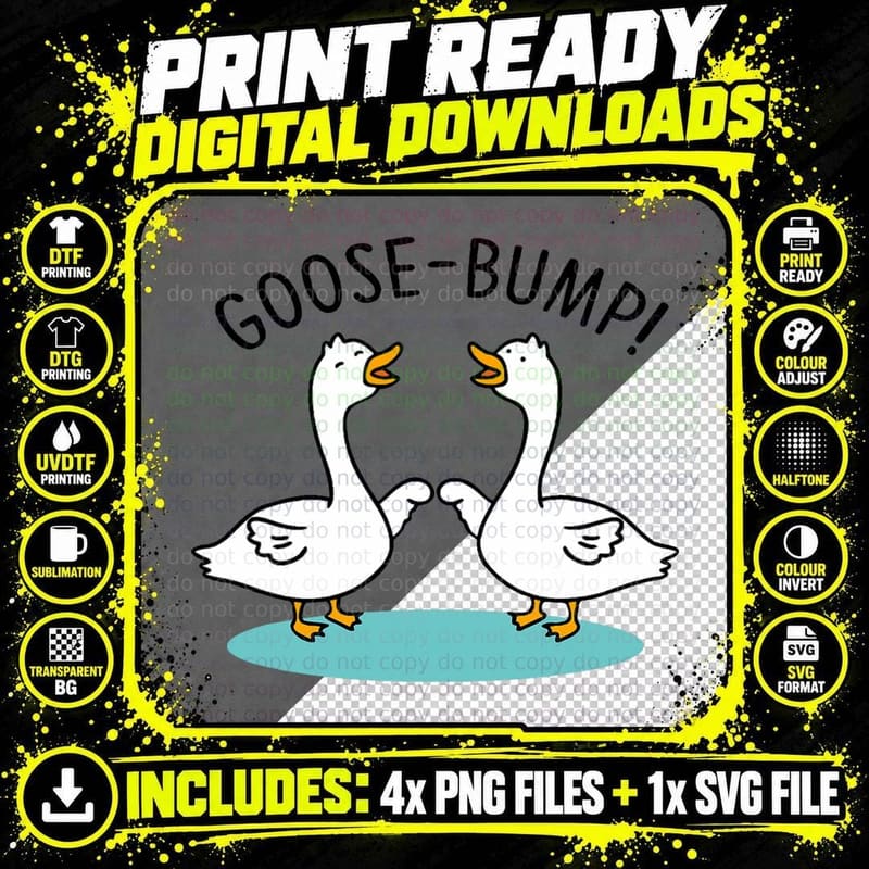 Goose Bumps, Silly Gooses Club, Goosebumps Funny Goose Png SVG Digital Bundle