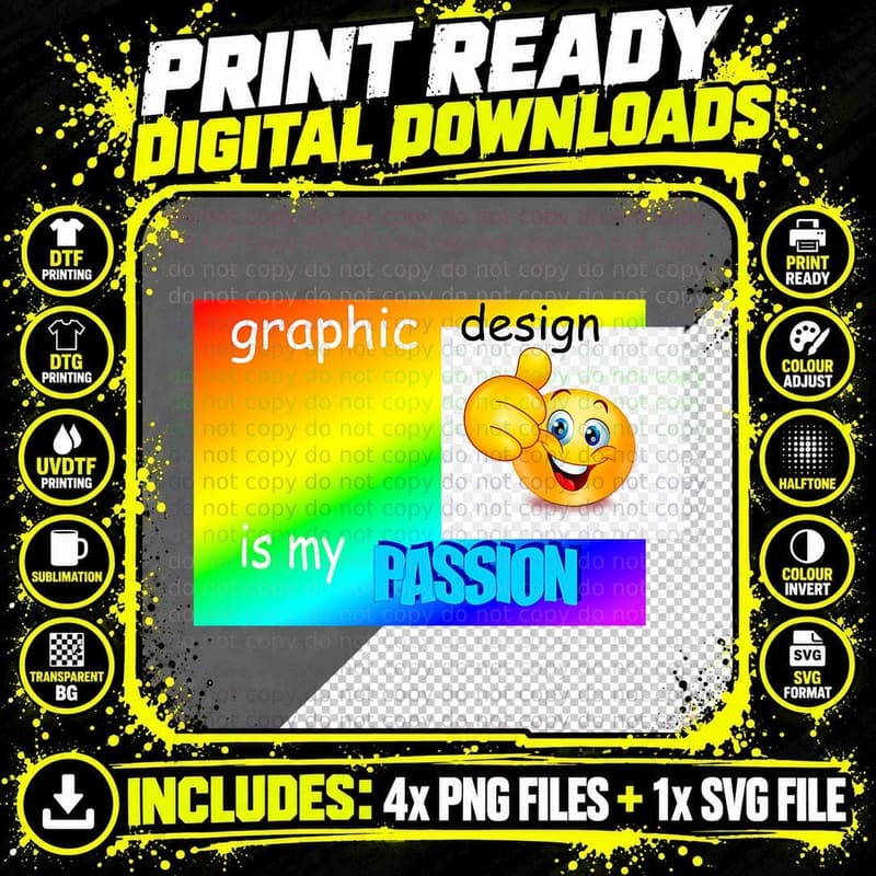 Graphic Design Is My Passion Meme Designers T-Shirt Png SVG Digital Bundle
