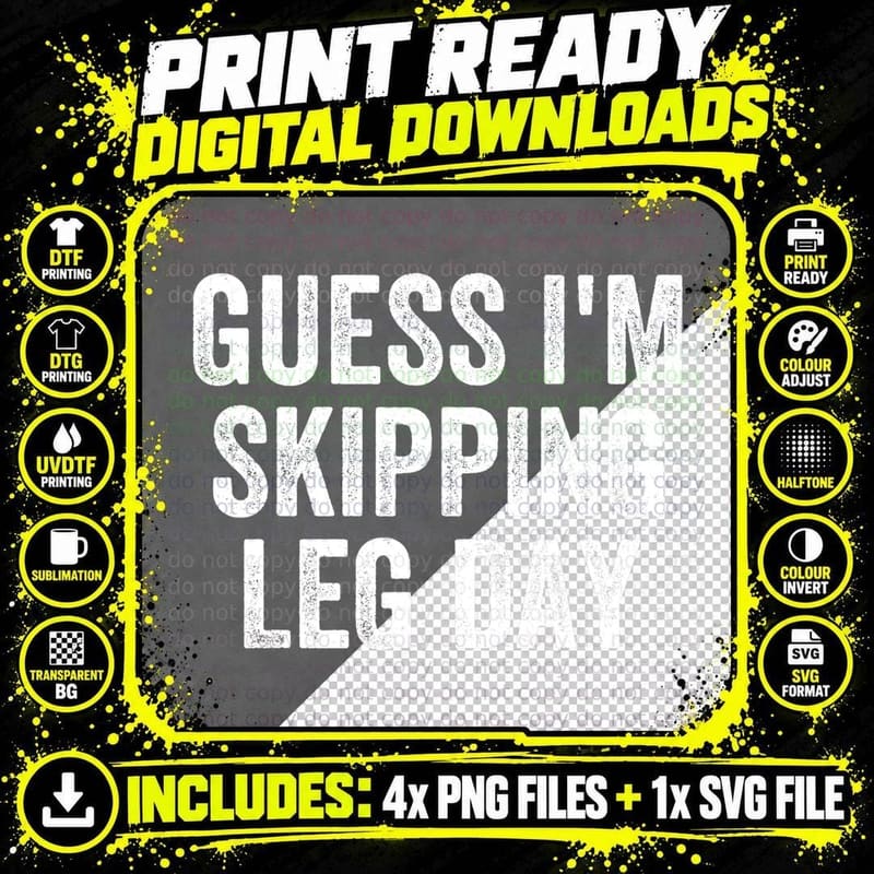 Guess I'm Skipping Leg Day Funny Broken Leg Foot Toe Png SVG Digital Bundle