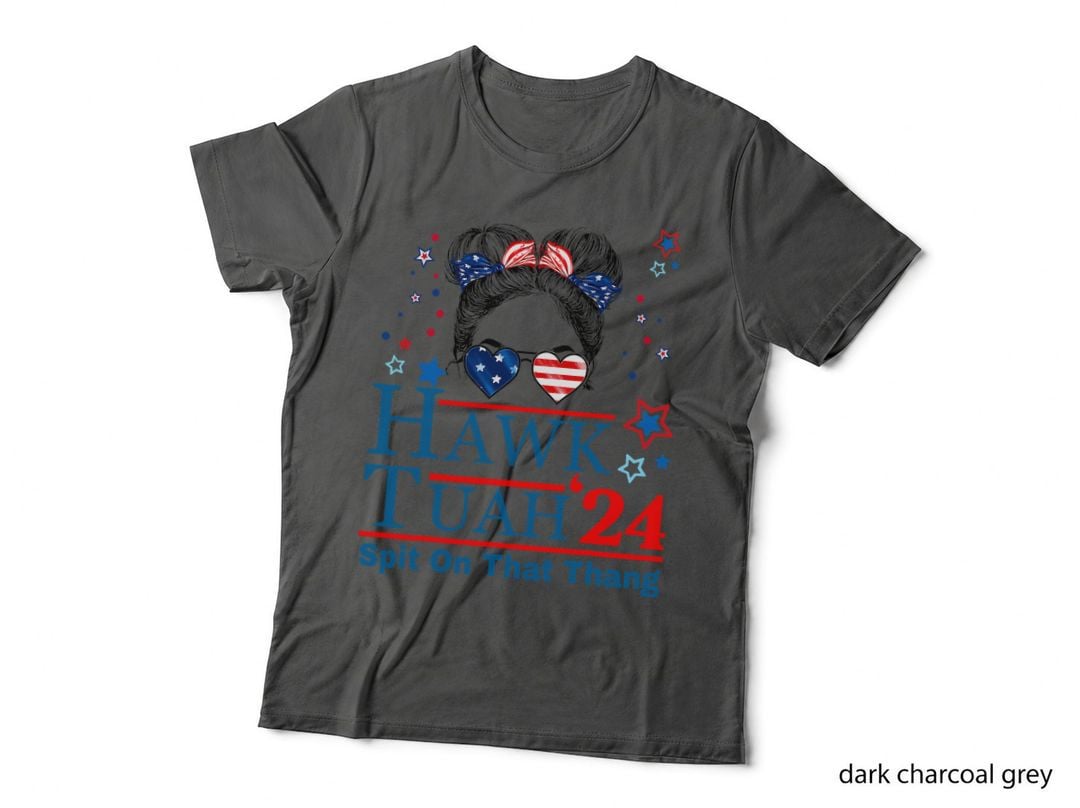 Hawk Tush Funny Messy Bun Hawk Tuah 24 Spit on That Thing T-Shirt