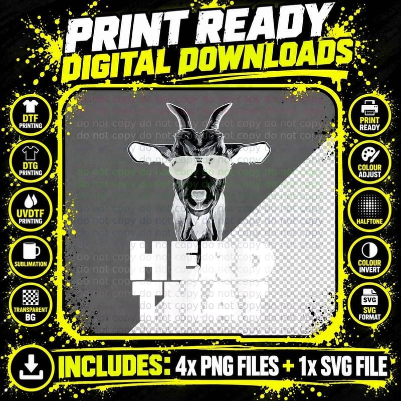 Herd That Funny Goat Pun Herd That, Funny Gift T-Shirt Png SVG Digital Bundle